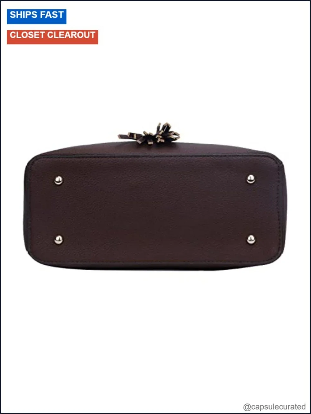 PU Leather Top Handle Satchel Handbag with 3 Compartments